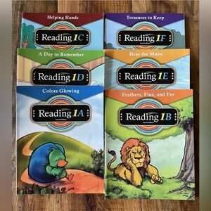BJU Reading 1 Student Books Readers A-F, Fourth Edition 1st Grade